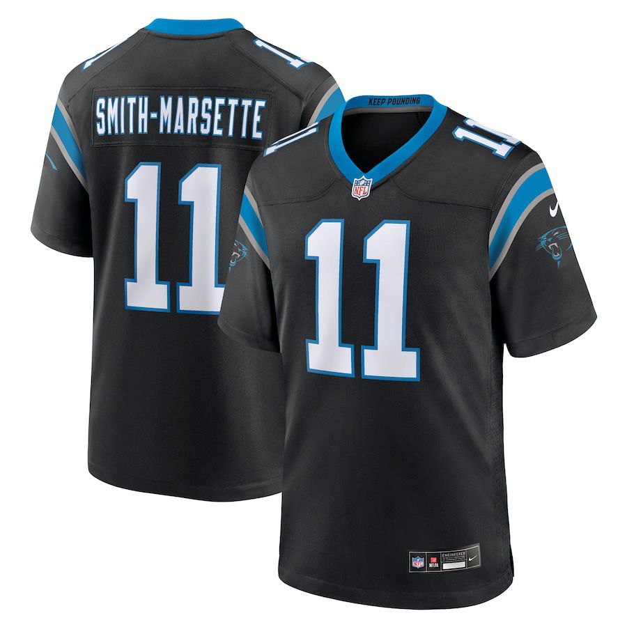 Men Carolina Panthers #11 Ihmir Smith-Marsette Nike Black Team Game NFL Jersey